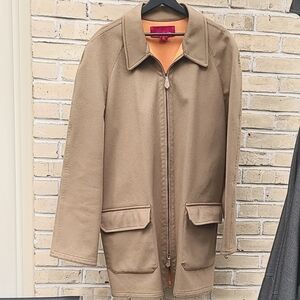 Saks Fifth Avenue Wild About Cashmere Lora Piana Fabric Men's Tan Coat